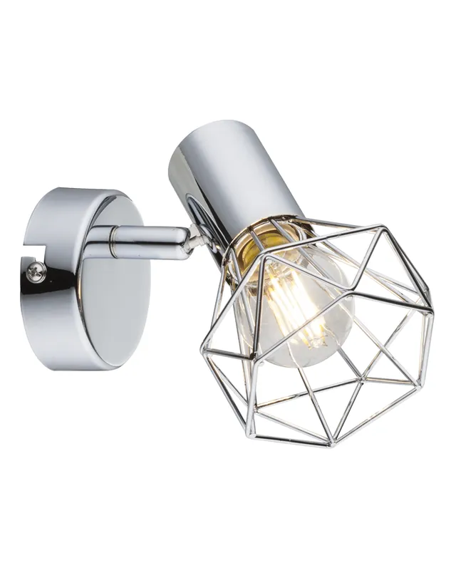 Barato Aplique pared 15cm en metal acabado cromo E14 40W