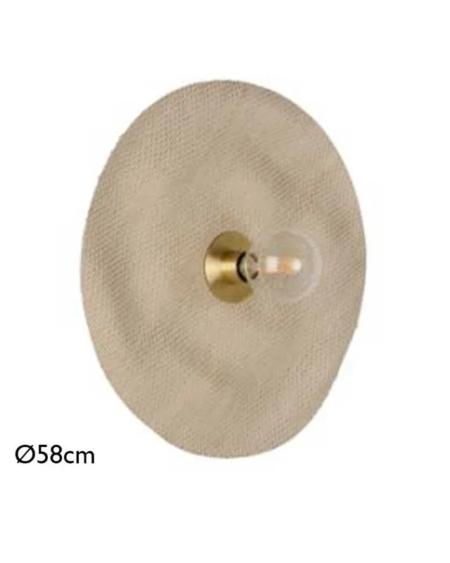 Última Oportunidad Aplique de pared 58cm de lino y madera acabado natural E27
