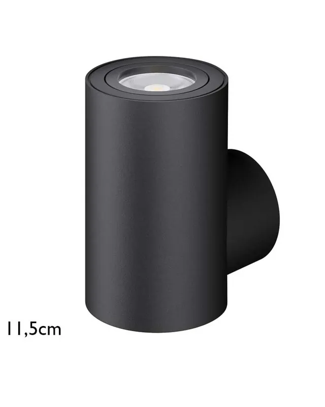 Última Versión Aplique de pared 11,5cm cilindrico aluminio GU10