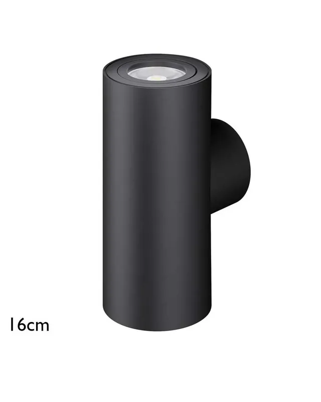 Aplique de pared 16cm cilindrico aluminio luz superior e inferior GU10 Última Versión