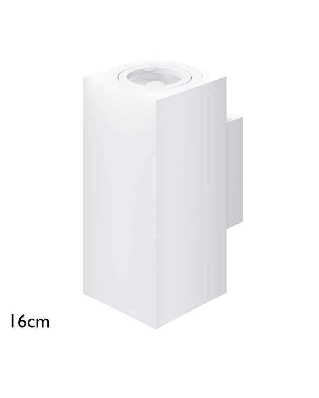 Aplique de pared 16cm cubico aluminio luz superior e inferior GU10 Mejor Precio