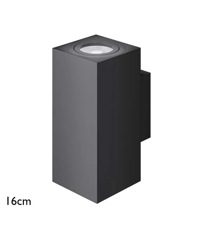 Aplique de pared 16cm cubico aluminio luz superior e inferior GU10 Comprar En Línea