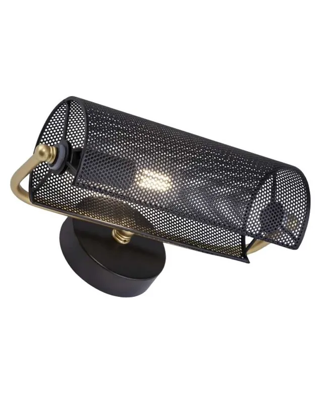 Aplique de pared 26cm de metal acabado negro y dorado E14 Profesional