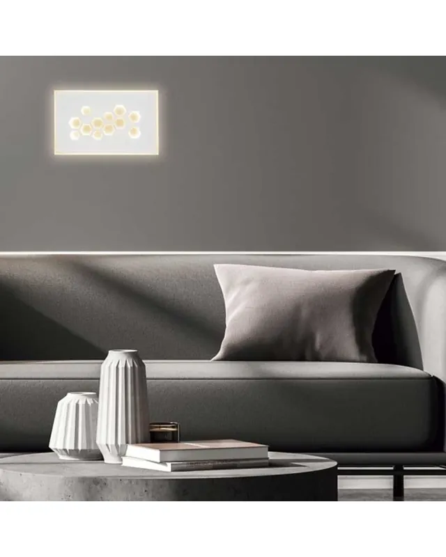 Aplique de pared o techo 24cm LED 20W de metal y metacrilato acabado blanco 3000K Nuevo Modelo