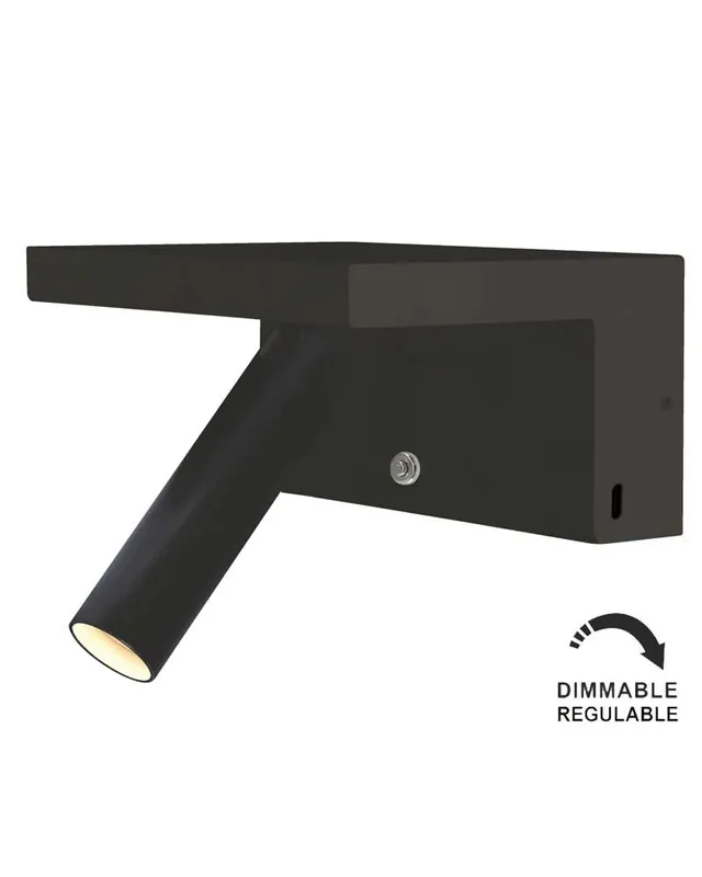 Aplique de pared LED 5W Aluminio cargador movil USB-C 18cm 2700K Regulable Precio De Fábrica