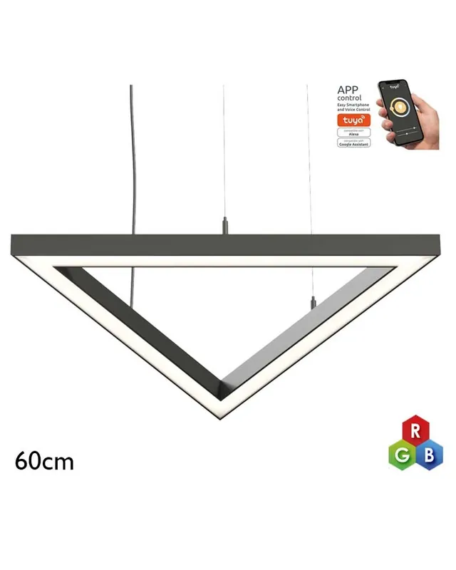 Barato Lámpara de techo de 60cm LED 52W de aluminio RGB-W driver Tuya