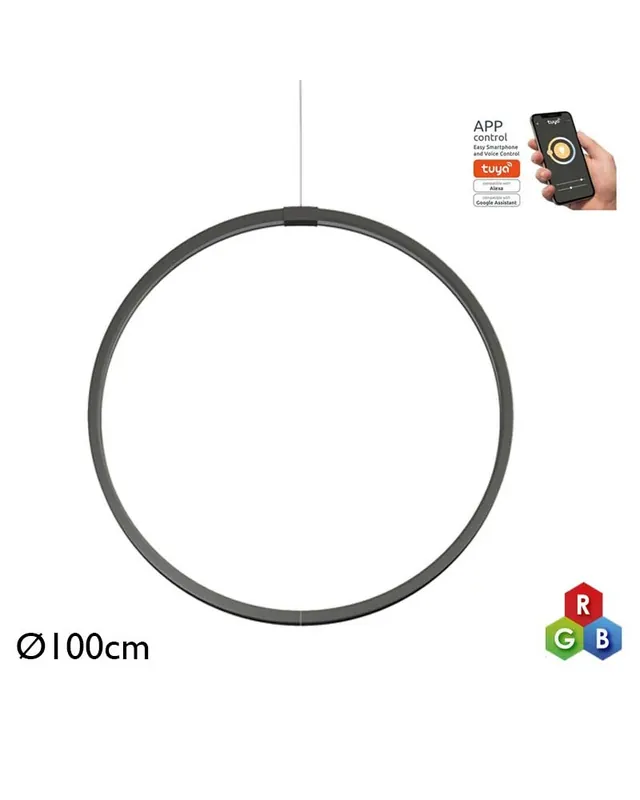 Stock Limitado Lámpara de techo de 100cm LED 63W de aluminio RGB-W driver Tuya