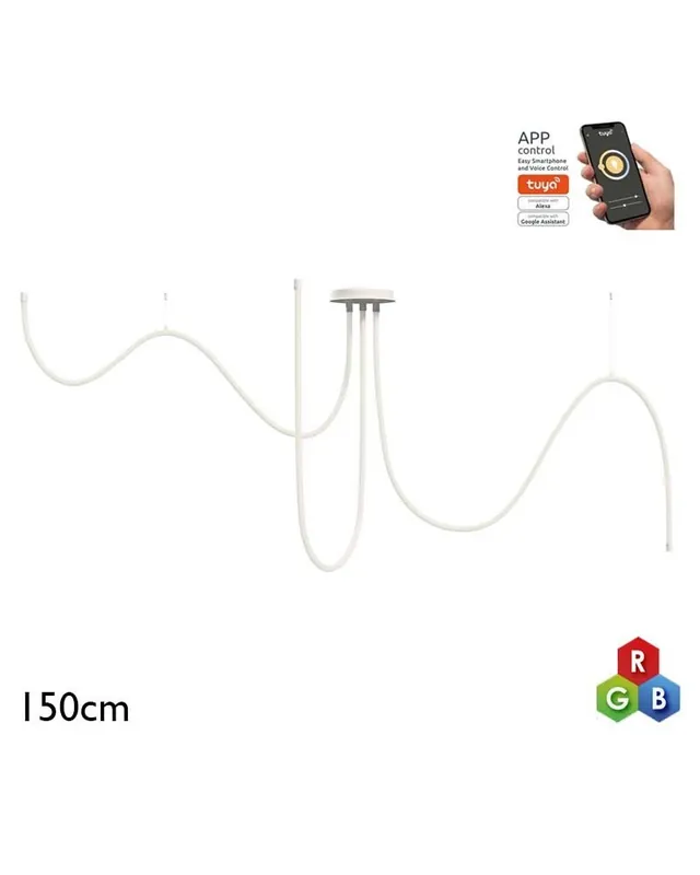 Última Oportunidad Lámpara de techo de 3x150cm LED 90W de aluminio y silicona IP40 RGB-W driver Tuya