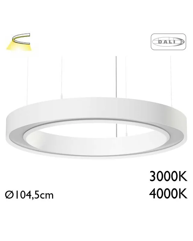 Barato Lámpara de techo de 104,5cm LED 131W de aluminio acabado blanco driver Dali