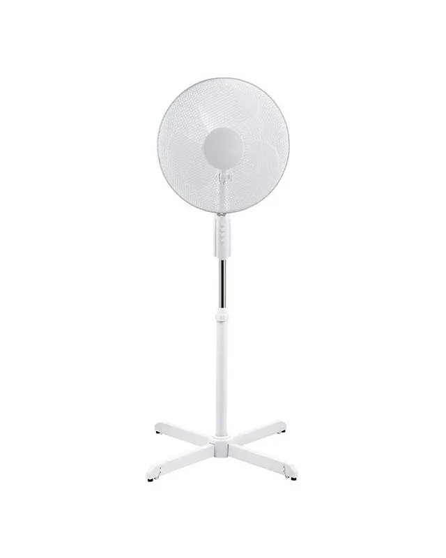 Ventilador de pie blanco 50W aspas 40cm altura regulable 110-130cm Premium