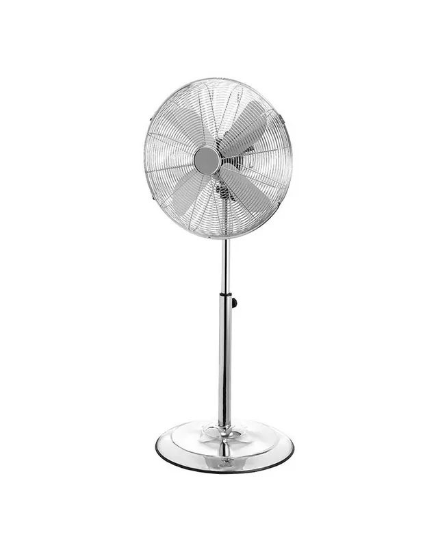 Ventilador de pie plateado 60W aspas 40cm altura regulable 90-116cm Premium