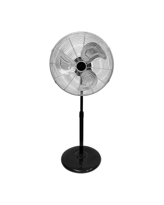 Súper Precio Ventilador de pie negro y metal 80W aspas 50cm altura regulable 60-90cm