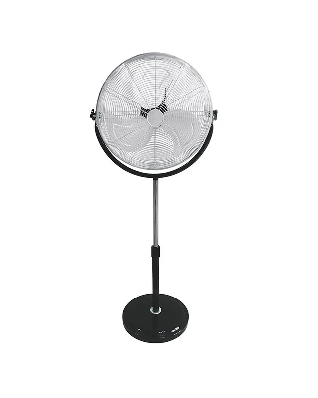 Ventilador de pie negro y cromado 120W aspas 50cm altura regulable 118-148cm Precio Bajo