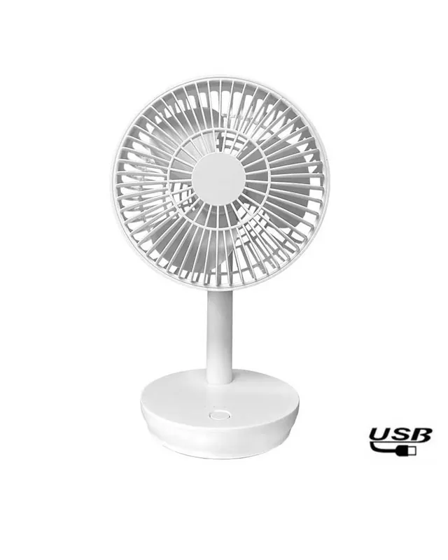 Ventilador de mesa blanco 5W recargable aspas Ø14,5cm Directo De Fábrica
