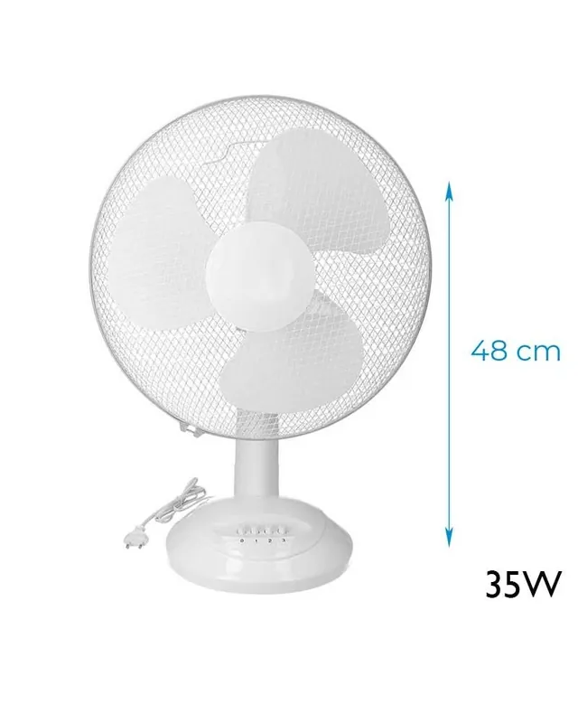 Solo Por Tiempo Limitado Ventilador de mesa blanco 35W aspas Ø30cm