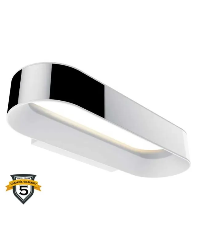 Aplique baño 31cm aluminio y acero acabado cromo y blanco LED 20W 2700K IP44 Regulable Edición Limitada