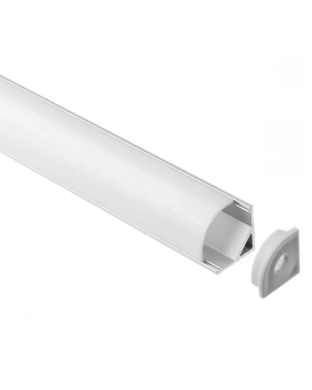 Stock Limitado Perfil de aluminio de 2m para esquina con difusor redondo de PC