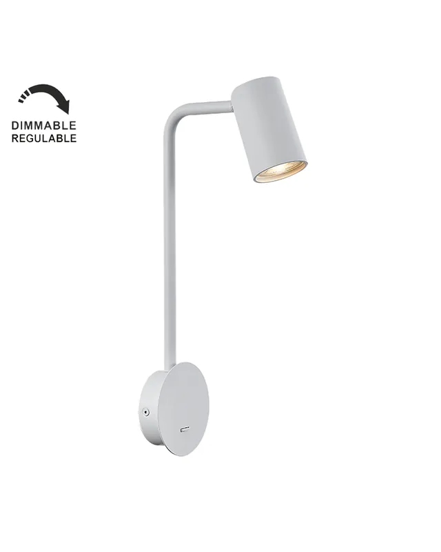 Venta Final Aplique de pared 38,3cm de altura GU10 de aluminio Orientable con interruptor Regulable