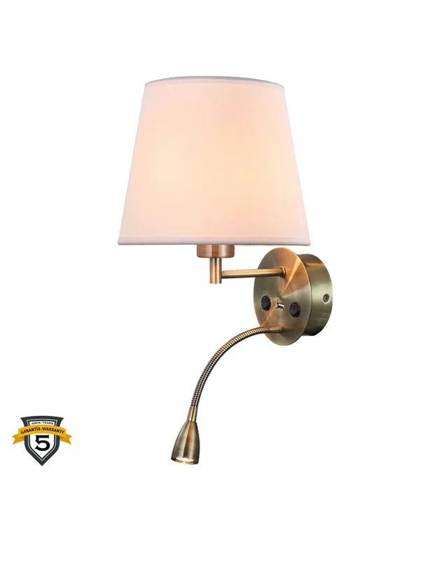 Última Versión Aplique de pared LED inferior 3W 30,5cm y superior E27 de aluminio interruptor On/Off y cargador USB