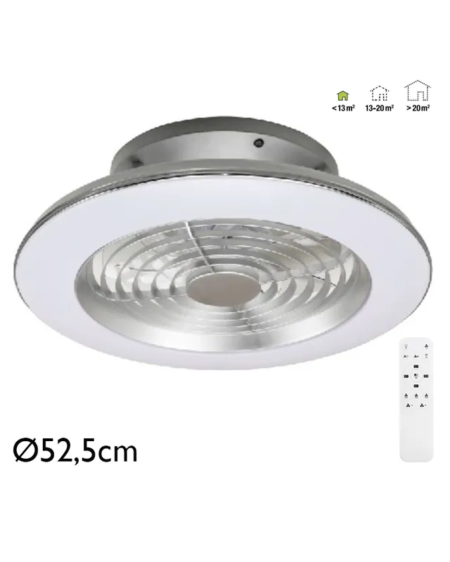 Venta Final Ventilador de techo 30W Ø52,5cm plafón LED 70W control remoto luz REGULABLE y mando a distancia
