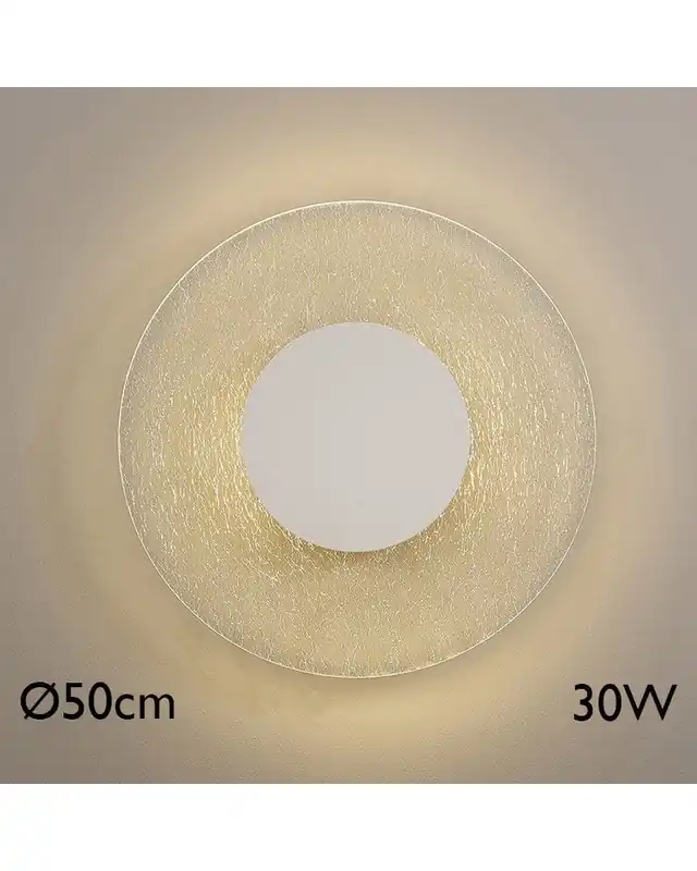 Aplique de pared LED 50cm de aluminio y acrílico acabado blanco 30W 3000K Compra Ahora
