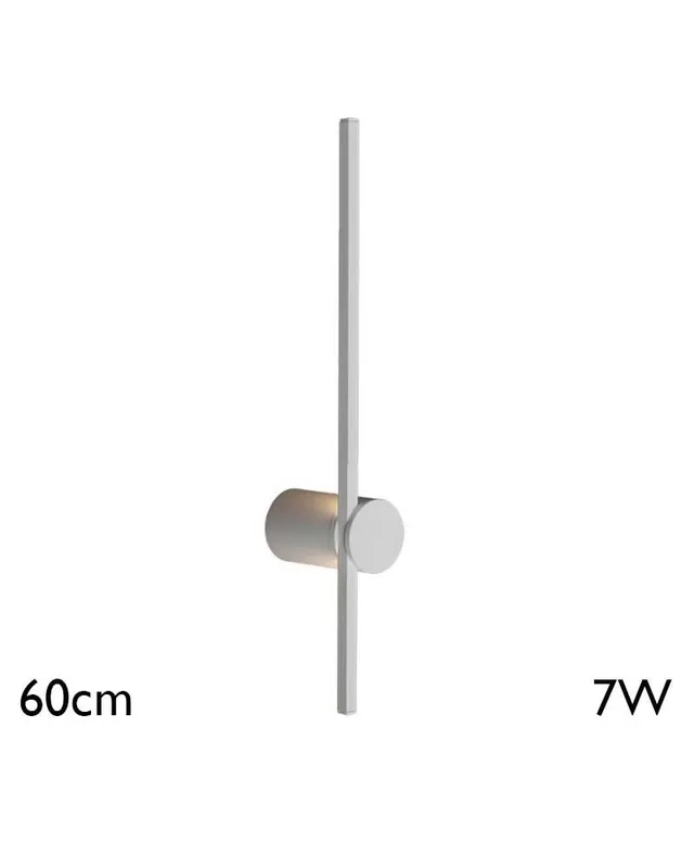 Aplique LED de pared de 60cm de alto de aluminio acabado blanco o negro 7W 3000K Garantía Incluida