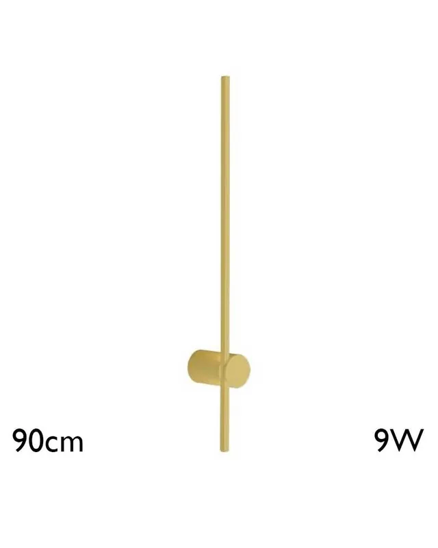 Súper Precio Aplique LED de pared de 90cm de alto de aluminio acabado oro 9W 3000K