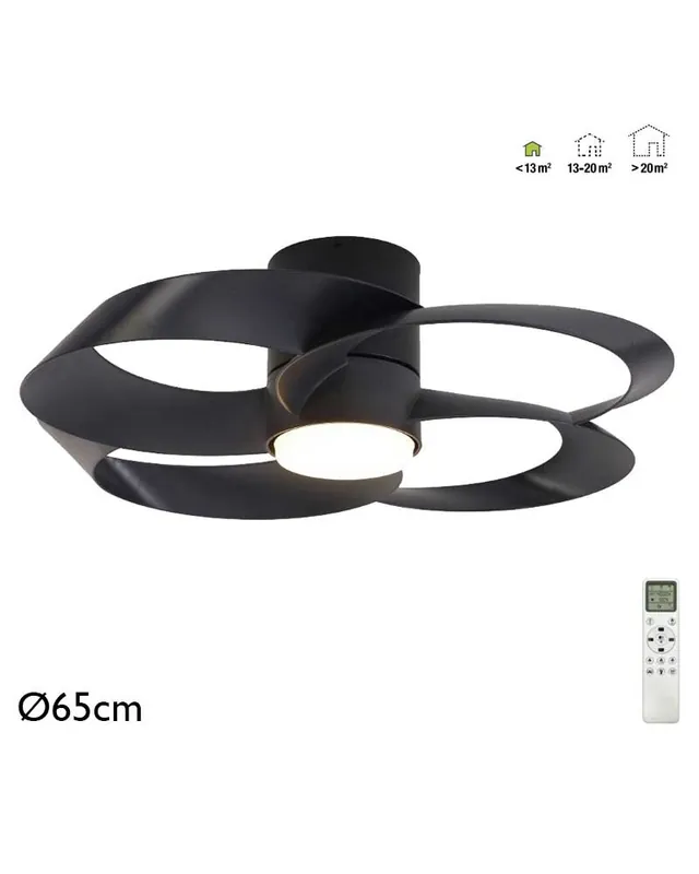 Premium Ventilador plafón para techo 22W Ø65cm luz LED 24W control remoto REGULABLE temperatura luz
