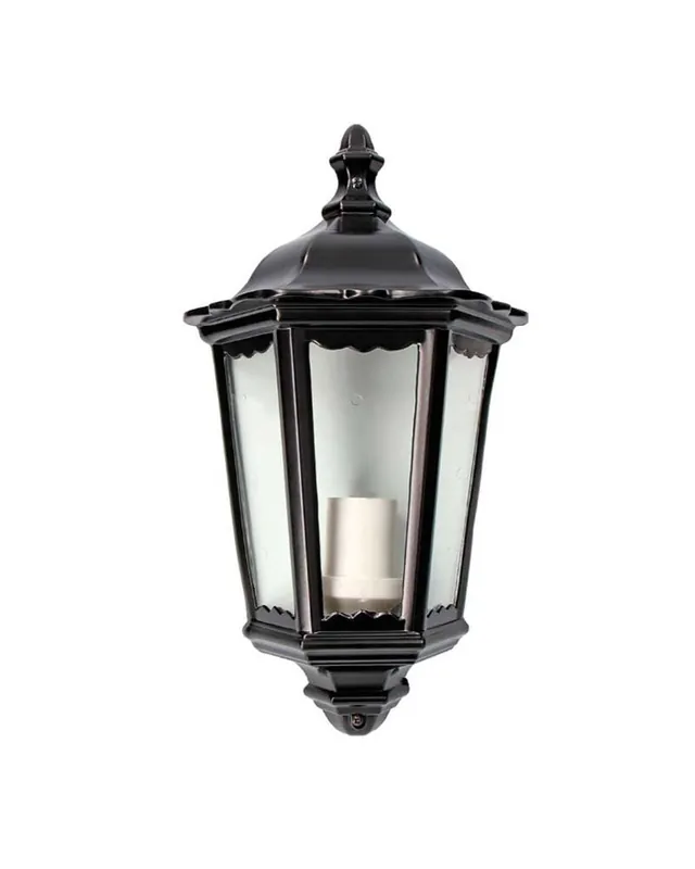 Aplique farol de pared de exterior negro clásico IP44 E27 alto 43cms Precio De Fábrica