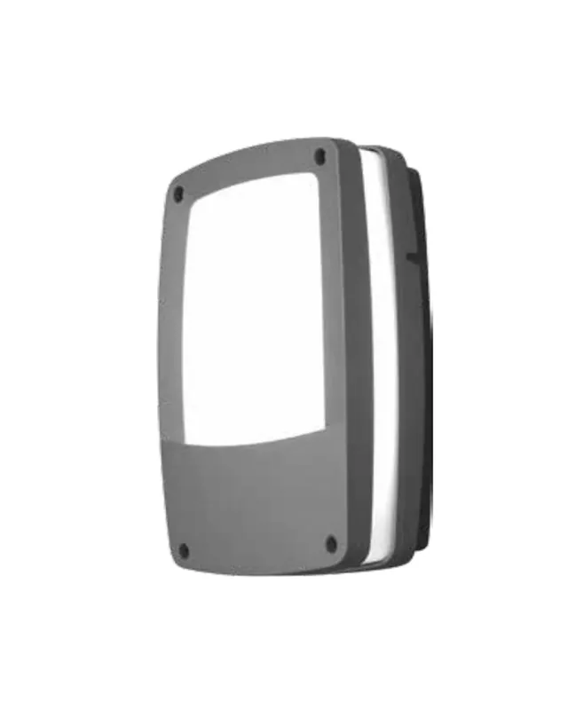Aplique de exteriores 2xE27 color gris con contorno luminoso IP54 A++ Garantía De Devolución De Dinero