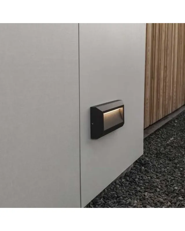 Bañador pared de exterior gris oscuro 32cm de aluminio y PC E27 IP54 Favorito De Clientes