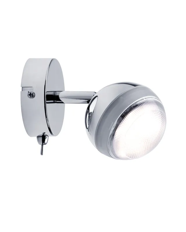Aplique esfera cromo LED 4,6W con interruptor Gran Oferta