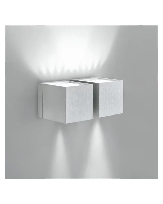 Aplique dos luces 18x8cm cubo aluminio luz superior e inferior 2xG9 regulable Entrega Rápida
