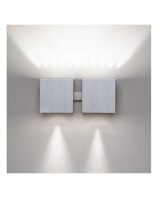 Profesional Aplique dos luces 18x8cm cubo aluminio luz superior e inferior 2xG9 regulable