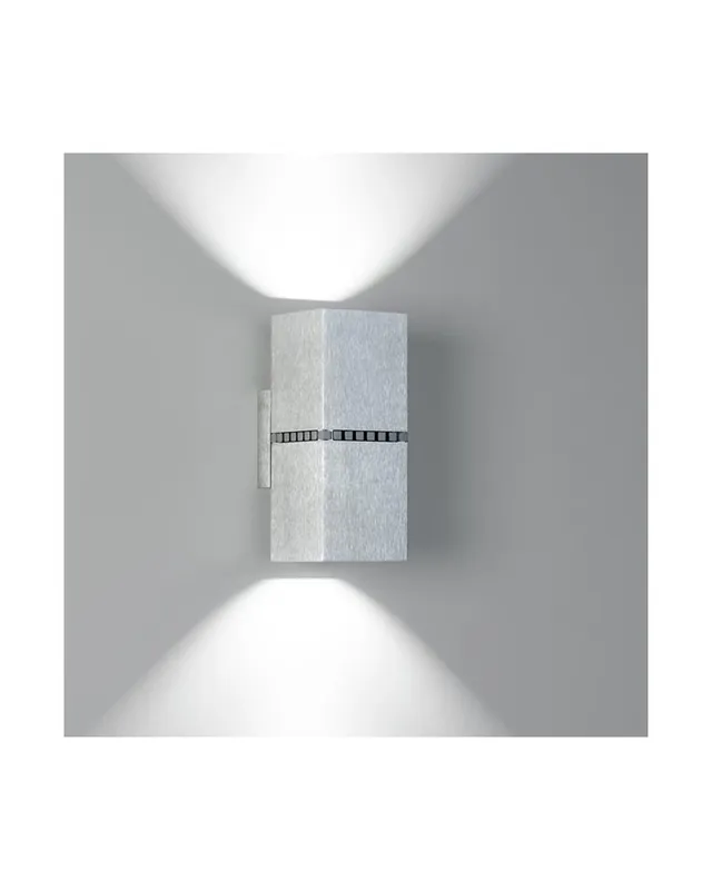 Aplique dos luces 20x8cm cubo aluminio luz superior e inferior 2xLED 9,3W 2700K 956Lm regulable Marca Reconocida