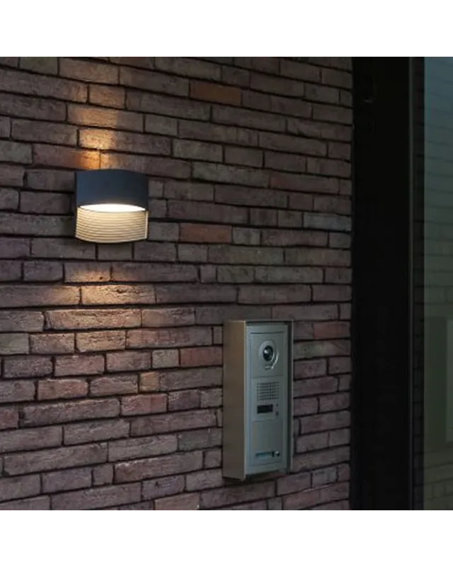 Aplique pared de exterior gris oscuro 18cm de aluminio LED 11W 3000K Stock Limitado