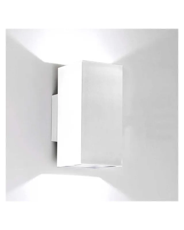 Aplique dos luces 17x8cm cubo aluminio luz superior e inferior 2xLED 7W 2700K 665Lm regulable Oferta Flash