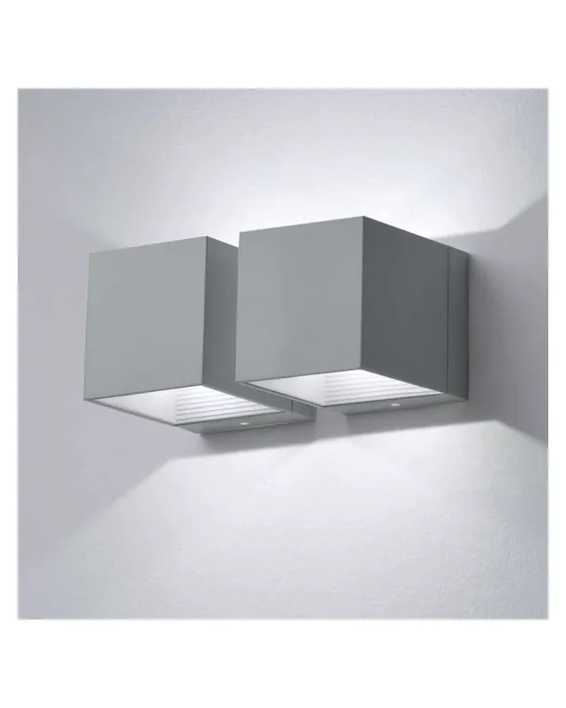 Aplique dos luces 18x8cm cubo aluminio luz superior e inferior  2xLED 7W 2700K 665Lm regulable Ordenar Ahora Mismo