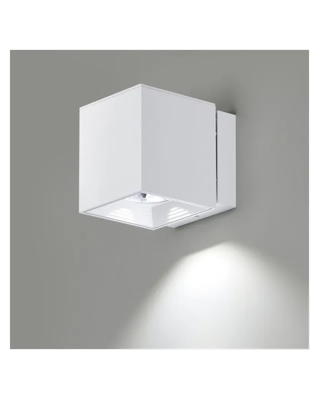 Promoción Exclusiva Aplique luz inferior/superior 8cm cubo aluminio LED 9,3W 2700K 665Lm regulable
