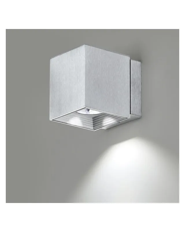 Aplique luz inferior/superior 5cm cubo aluminio LED 5W 2700K 500Lm regulable Tendencia