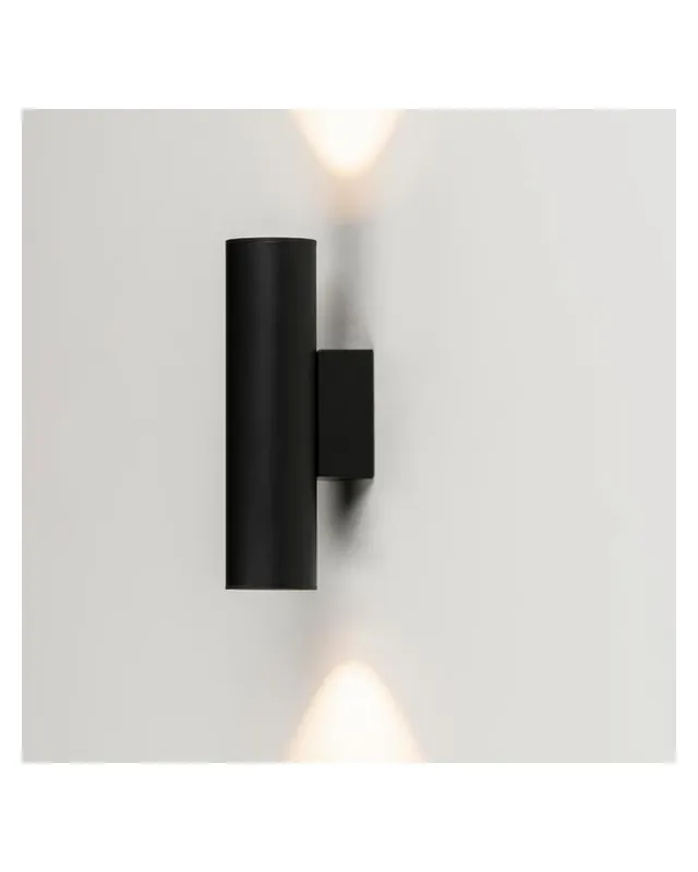 Aplique 4cm cilindro acero liso luz superior e inferior 2 x LED 5W  2700K 500Lm Oferta Limitada