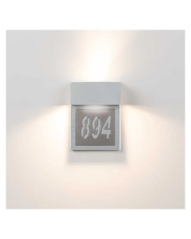 Aplique numerado 11X15cm rectangular aluminio regulable 1xG9 luz superior e inferior Alta Calidad