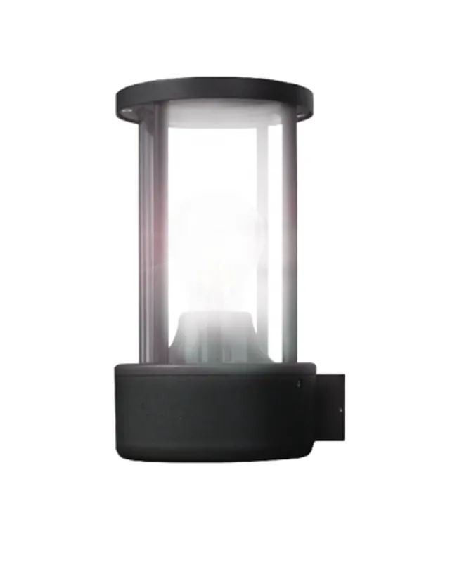 Aplique de exterior de aluminio y cristal acabado negro E27 IP44 Precio Rebajado