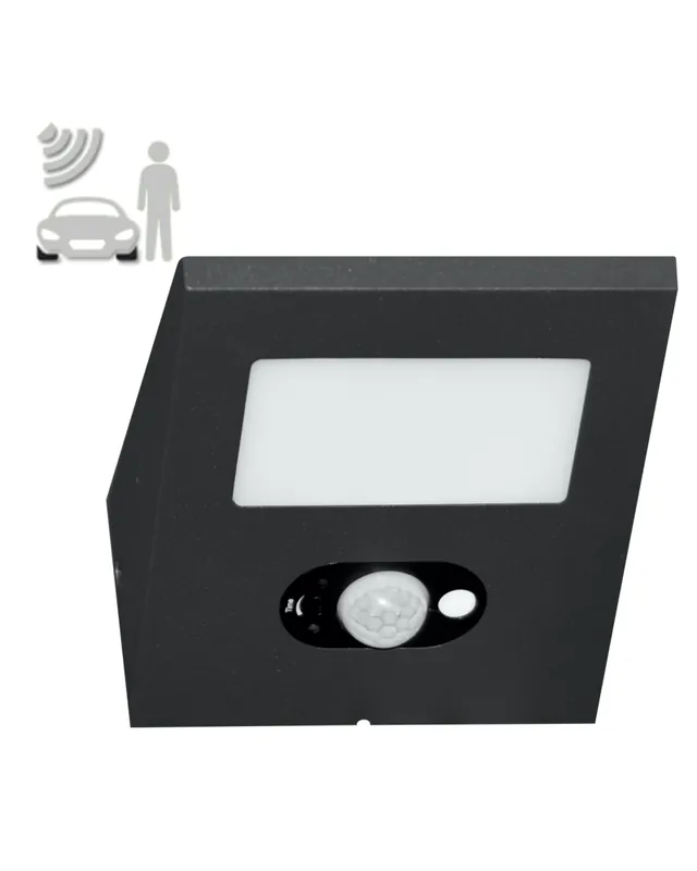 Proyector solar de 14,5cm de pared de aluminio con sensor LED 2,5W 4000K Popular