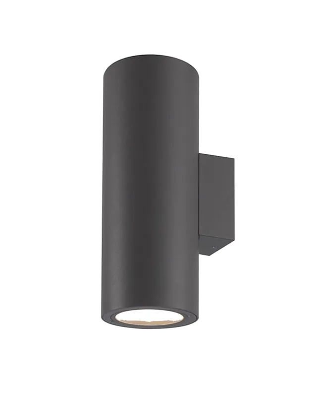 Aplique de exterior 30cm con dos luces E27 de aluminio gris y cristal IP65 Bestseller