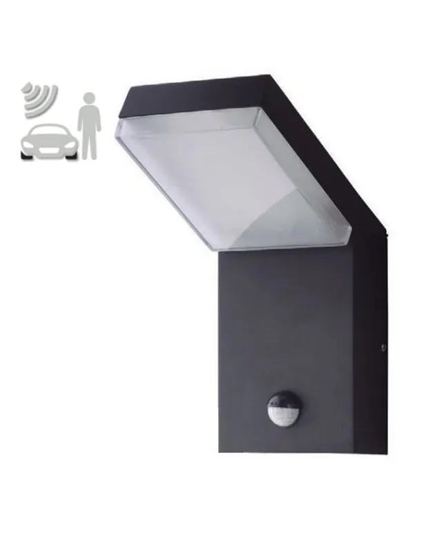 Aplique de exterior LED de aluminio 12W 4000K IP54 con Sensor de presencia Compra Hoy