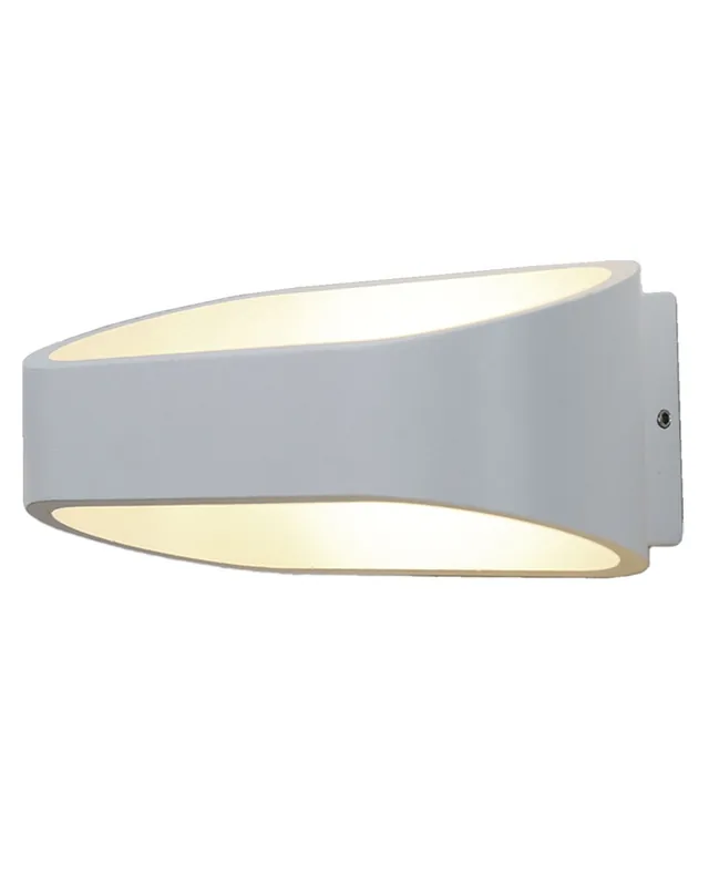 Aplique de exterior LED de aluminio acabado blanco 9W 4000K IP54 luz inferior y superior Lujoso