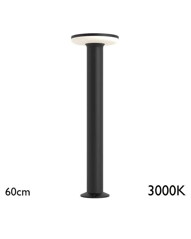 Baliza para exterior 60cm de aluminio y policarbonato IP65 LED 12W 3000K Certificado