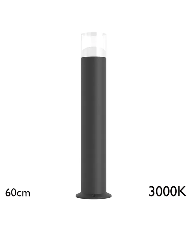 Baliza para exterior 60cm de aluminio y metacrilato IP65 LED 12W 3000K Compra Hoy