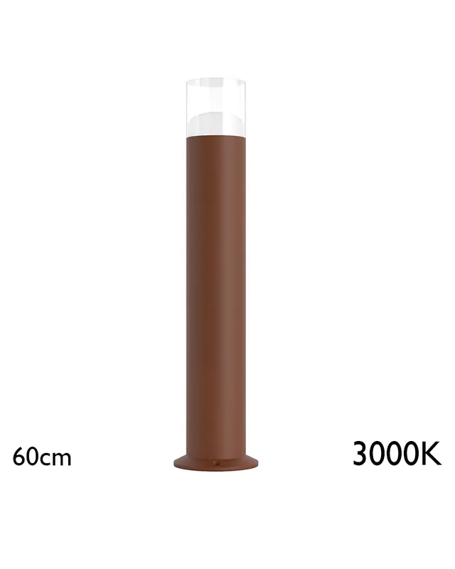 Baliza para exterior 60cm de aluminio y metacrilato IP65 LED 12W 3000K Auténtico